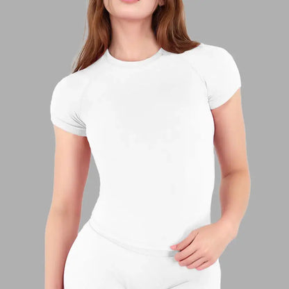 NCLAGEN Sport Shirt Women Fitness Impact Short Sleeve Top Gym Workout Yoga Blouse Quick Dry Breathable Running Tee Versatile Top