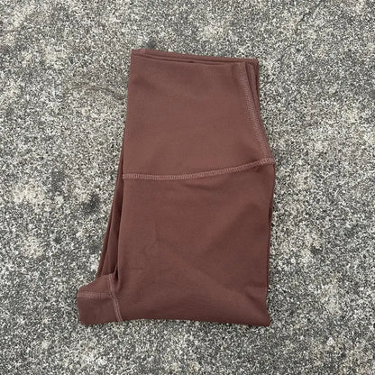 Solid Color Back Waist Pocket High Waist Yoga Legging Women Sport Cropped Pants Butter Athletic Gym Comprehensive Training Jog