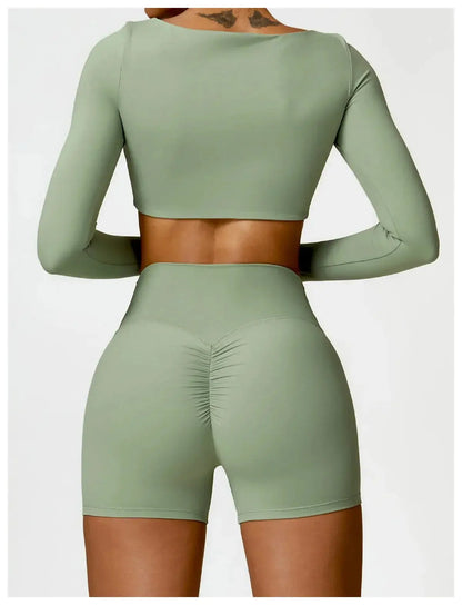 Women Yoga Sports Set Quick Dry 2 Piece Gym Outfit