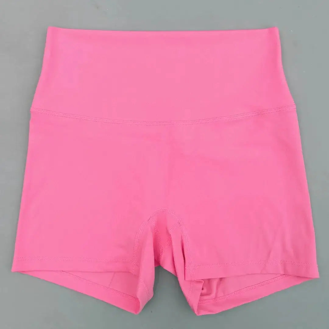 Sexy Solid Color Women Fitness Sport Short High Waist Athletic Yoga Short Leg Cycling Comprehensive Training Jogging Squat Proof