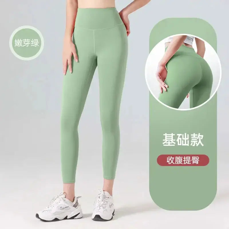 Ribbed Yoga Leggings Women Seamless Tummy Control High Waist