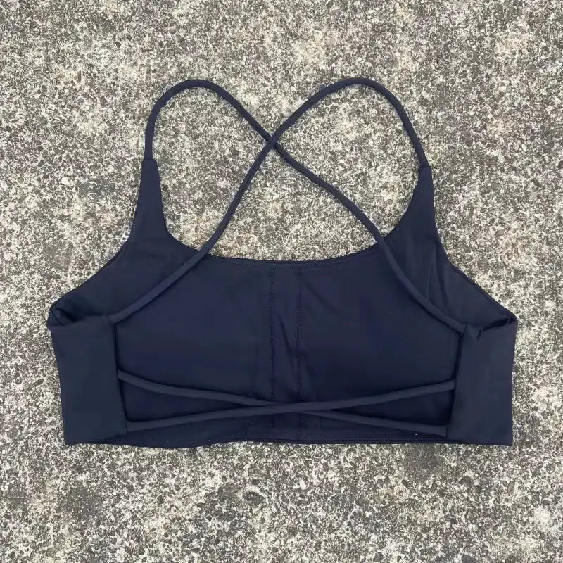 Sexy Soft Fitness Sport Bra Spaghetti Strap Cross Back Hollow Women Top Tight Gym Yoga underwear Athletic Workout With Chest Pad