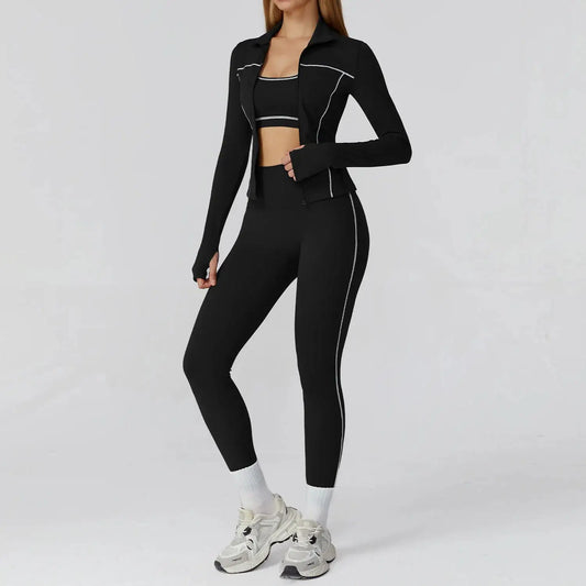 Yoga Set 2/3PCS Sports Outfits Women Clothes Fitness Tracksuit Gym Legging Workout Long Sleeved Female Bra Yoga Suit Sportswear