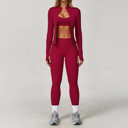 2/3PCS Yoga Suit Sports Set Gym Set Women Tracksuit Running Workout Clothes Long Sleeve Sports Bra Athletic Wear Yoga Clothing