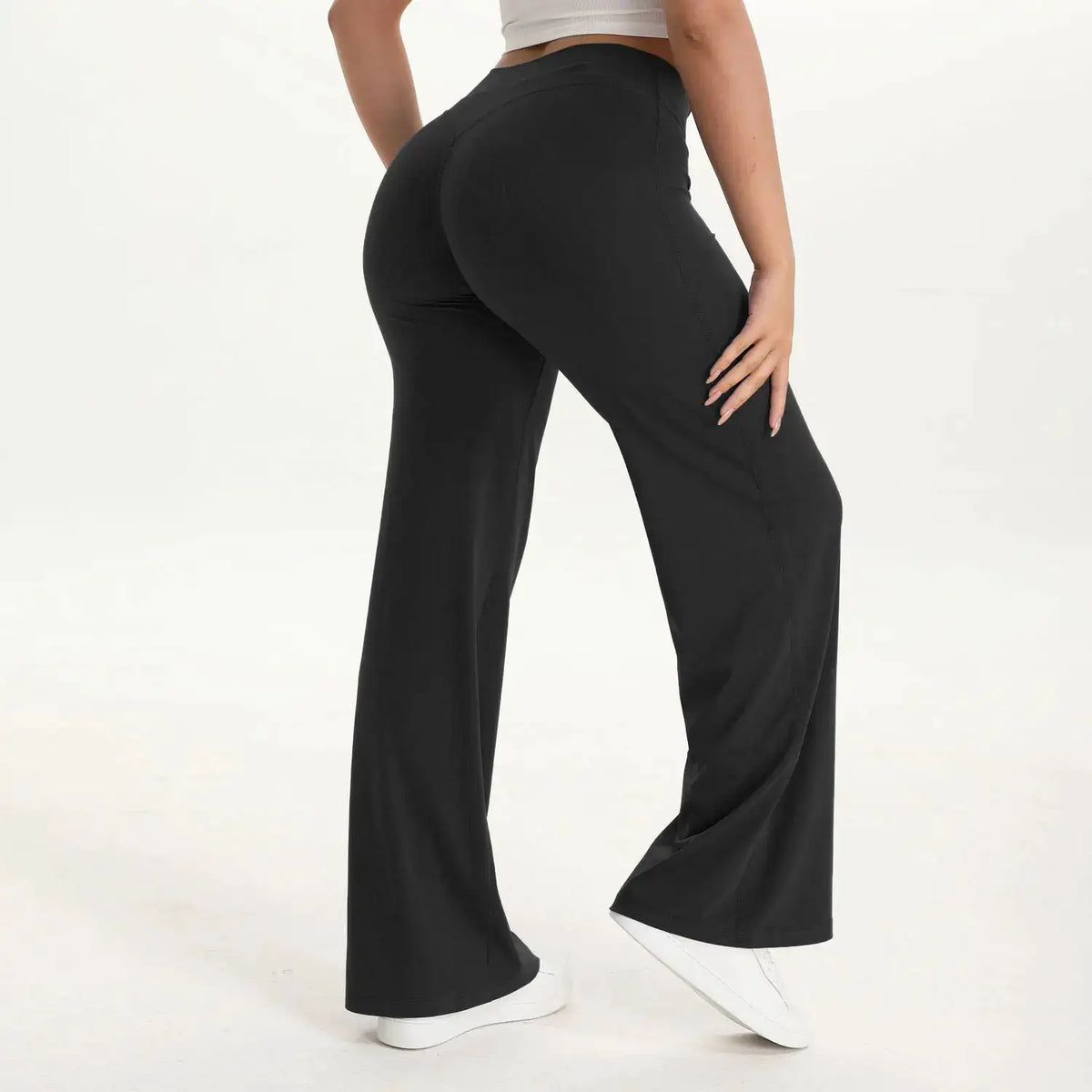 NCLAGEN SoftMotion Straight Leg Bottoms Women's Mid-Waist Yoga Pants GYM Leggings Naked Feel Pilates Running Sports Trousers