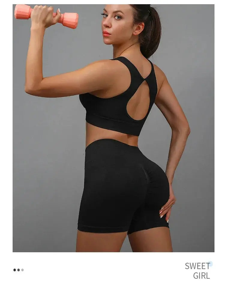 Women High Waisted Yoga Shorts Butt Lifting Tummy Control