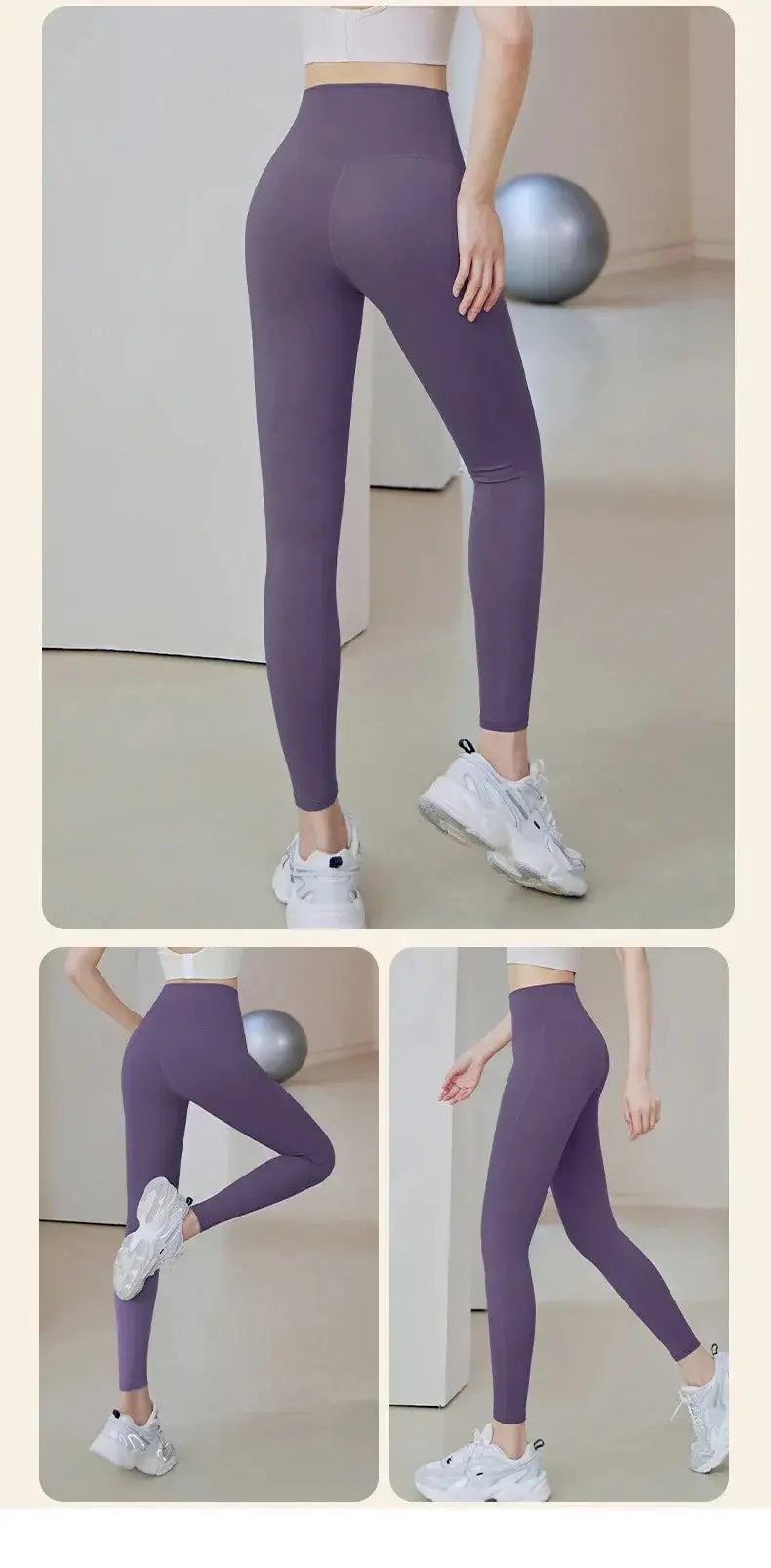 Ribbed Yoga Leggings Women Seamless Tummy Control High Waist