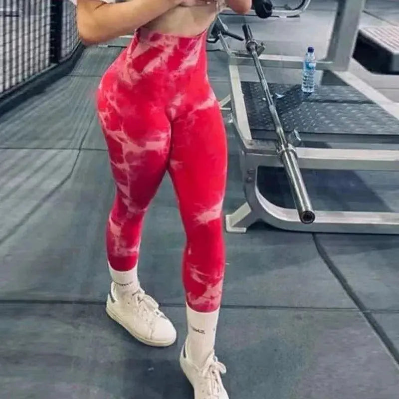 Tie-Dye Booty Lift Leggings High Waist Yoga Pants Fitness