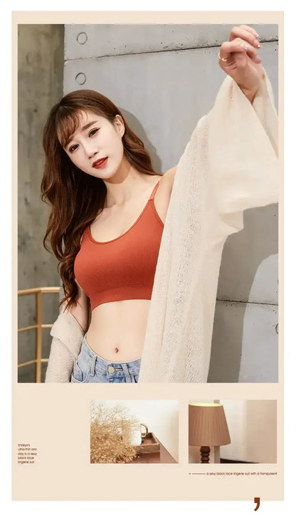 Sexy Women Gather No Steel Ring Lingerie Bra Top Underwear