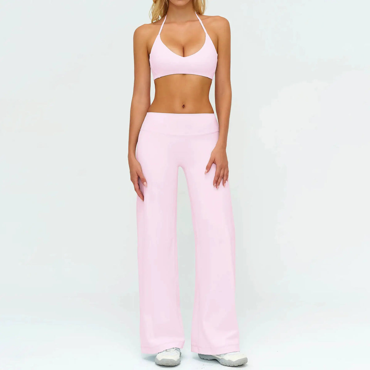 Women's Fitness Set Gym Tracksuit Breathable Sports Bra Flared Trousers Suit Workout Clothing Sportswear Female Athletic Wear