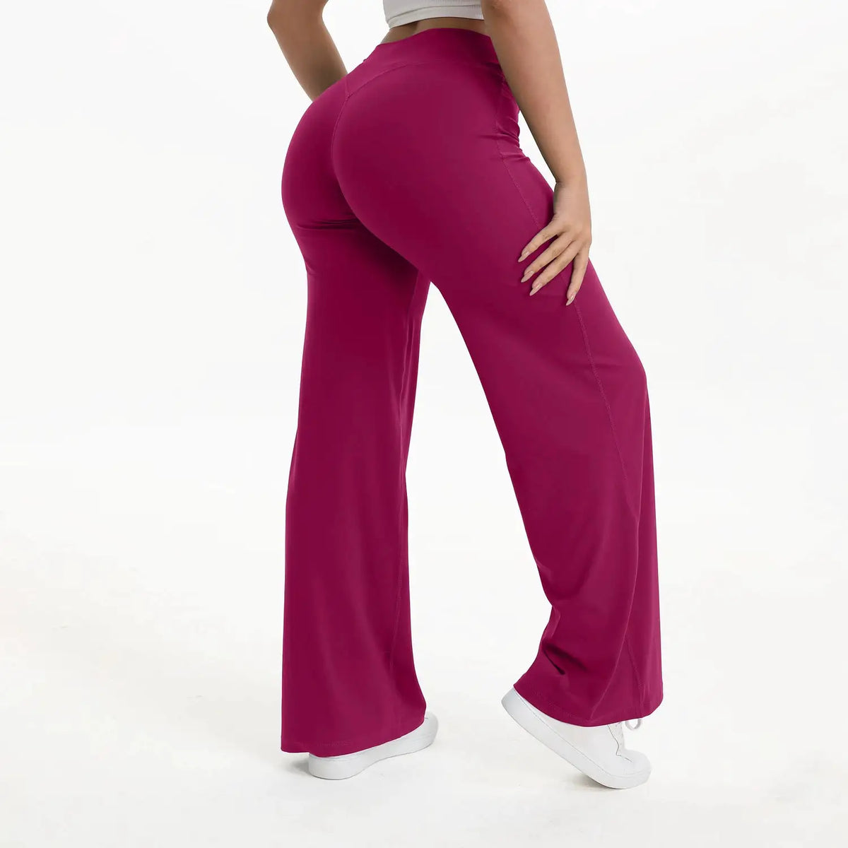 NCLAGEN SoftMotion Straight Leg Bottoms Women's Mid-Waist Yoga Pants GYM Leggings Naked Feel Pilates Running Sports Trousers