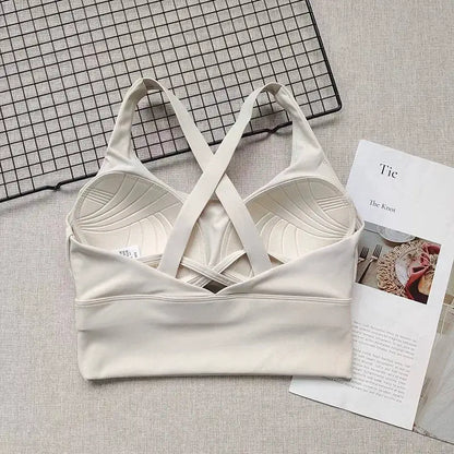 Shockproof High-Intensity Exercise Fitness Bra All-In-One Cup Running Gathered Yoga Beauty Back Breathable Sports Bra for Women