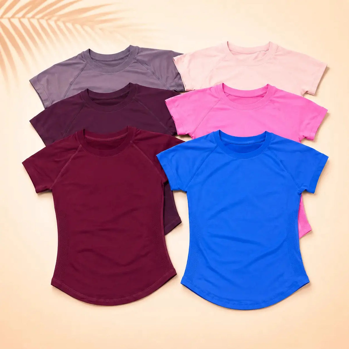 NoLogo Women Ribbed Yoga 2-Piece Set Tummy Short Sleeve Top High Waist Butt Lifting Shorts Seamless Gym for Fitness Running