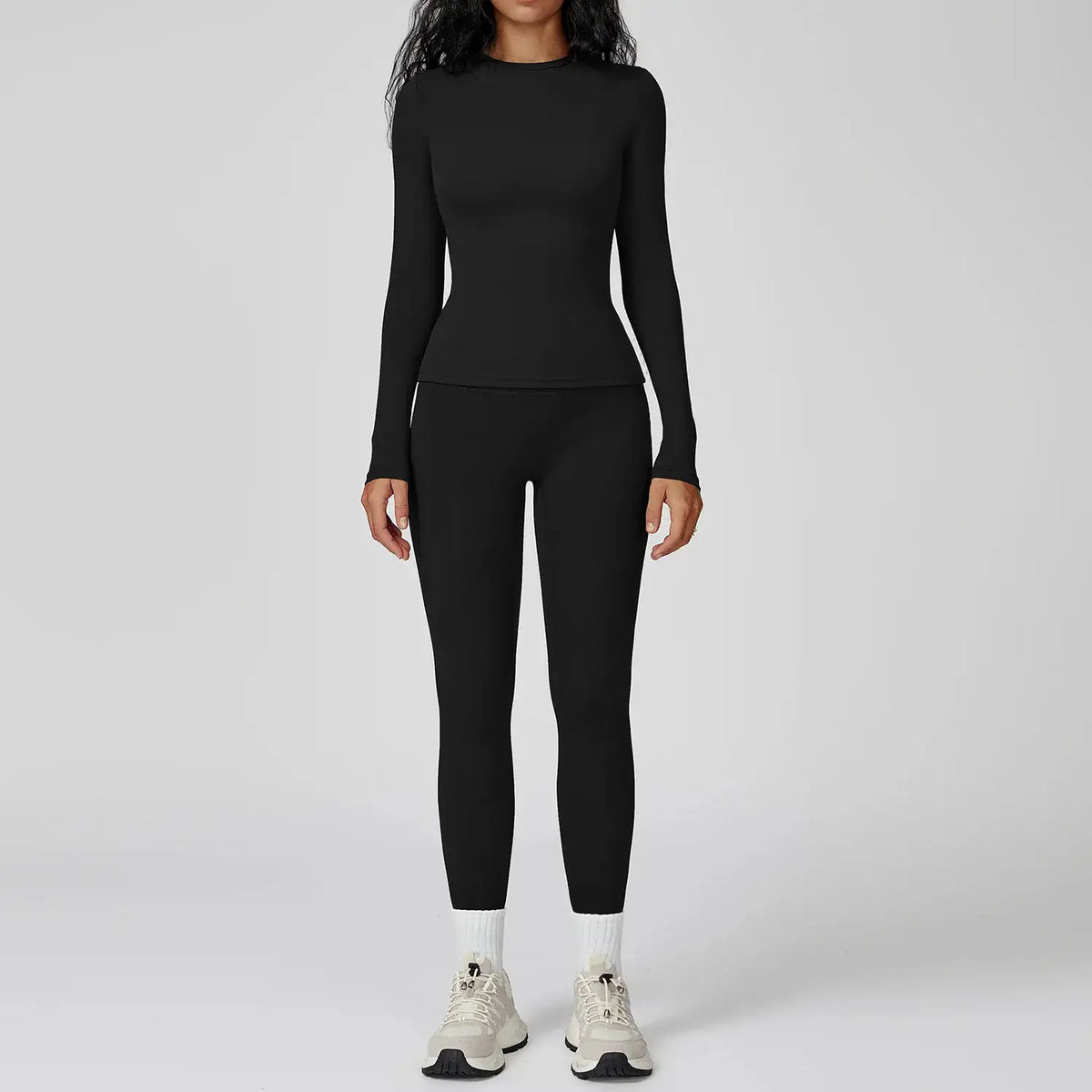 Yoga Set 2PCS Sportswear Sports Suits Women Tracksuits Gym Clothes Workout Legging Fitness Bra Crop Top Long Sleeve Sports Suit