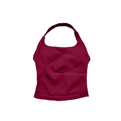 NCLAGEN Gym Halter Top Woman Longline Strappy Tank Padded Yoga Clothing Fitness Workout Running Activewear Pilates Clothes