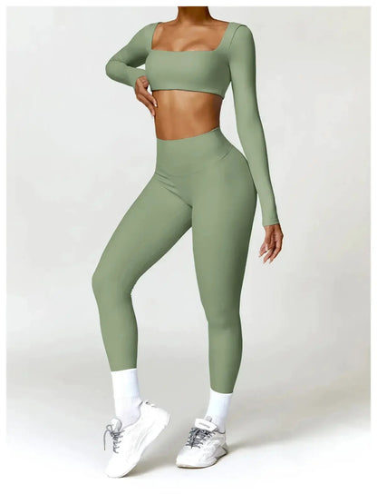 Women Yoga Sports Set Quick Dry 2 Piece Gym Outfit