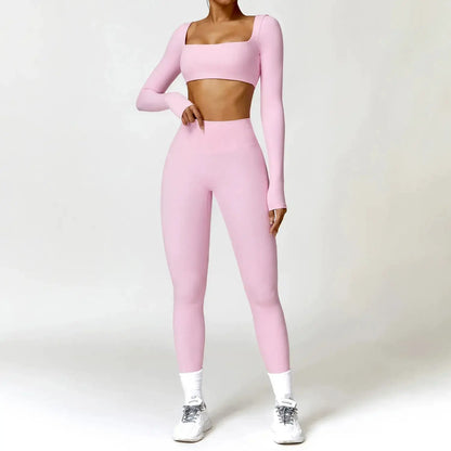 Women Yoga Sports Set Quick Dry 2 Piece Gym Outfit