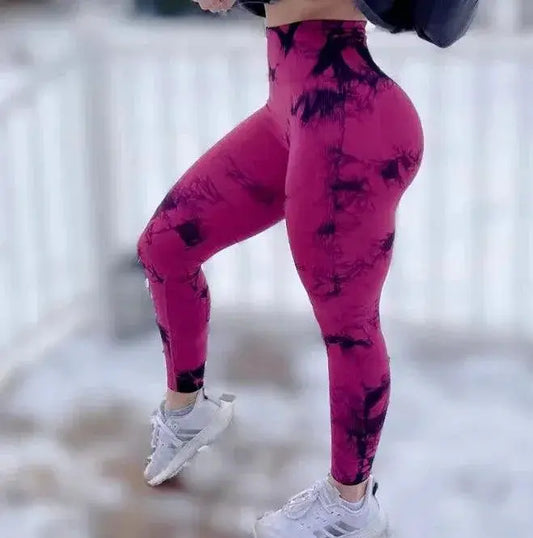 Tie-Dye Booty Lift Leggings High Waist Yoga Pants Fitness