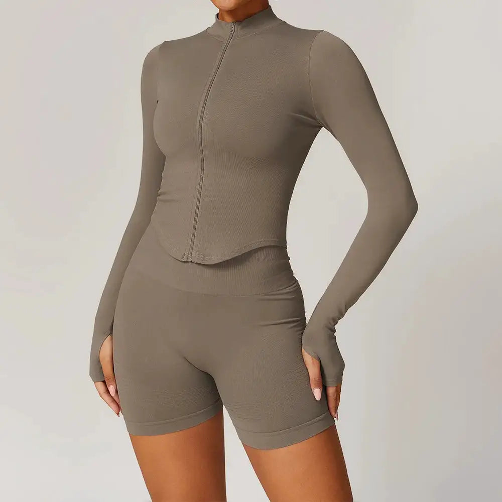 2/3/4PCS Yoga Set Gym Clothes Sportswear Seamless Yoga Suits For Women Fitness Long Sleeved Tracksuits Sports Bra Gym Leggings