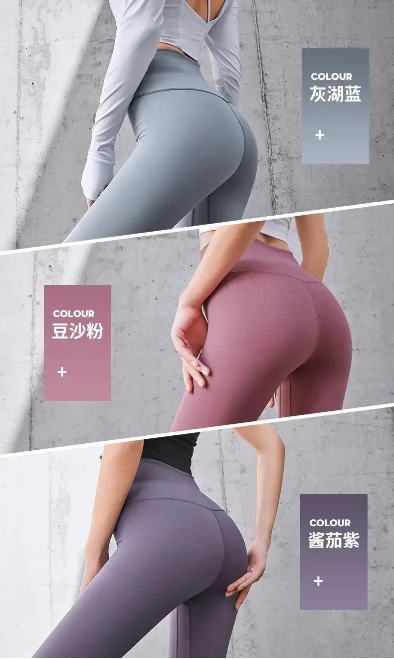 Ribbed Yoga Leggings Women Seamless Tummy Control High Waist