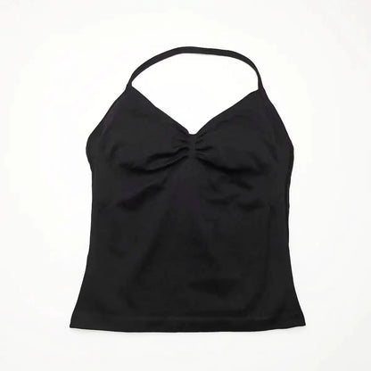 NCLAGEN Gym Longline Strappy Top Women Seamless Yoga Tank With Removable Pads V Neck Workout Clothes Sports Running Fitness Vest