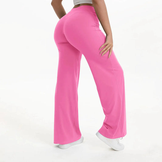 NCLAGEN SoftMotion Straight Leg Bottoms Women's Mid-Waist Yoga Pants GYM Leggings Naked Feel Pilates Running Sports Trousers