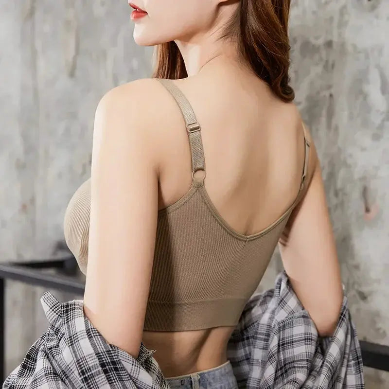 Sexy Women Gather No Steel Ring Lingerie Bra Top Underwear