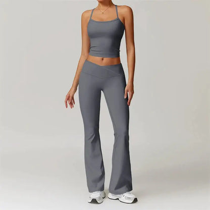 2 Piece Yoga Clothes Women's Tracksuit Athletic Wear Pilates Fitness Suit Gym Workout Sets Push Up Sports Bra Leggings Suit