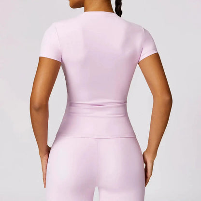 NCLAGEN Gym Top Women Short Sleeve Workout Clothes Sports T Shirt Femme Fitness Activewear Running Accessories Yoga Tight Tops