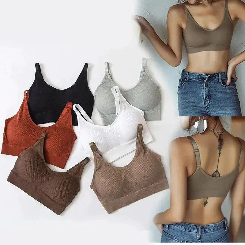Sexy Women Gather No Steel Ring Lingerie Bra Top Underwear