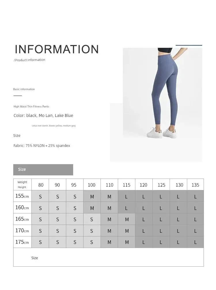 Hip Lifting Yoga Fitness Pants No Embarrassment Line Design