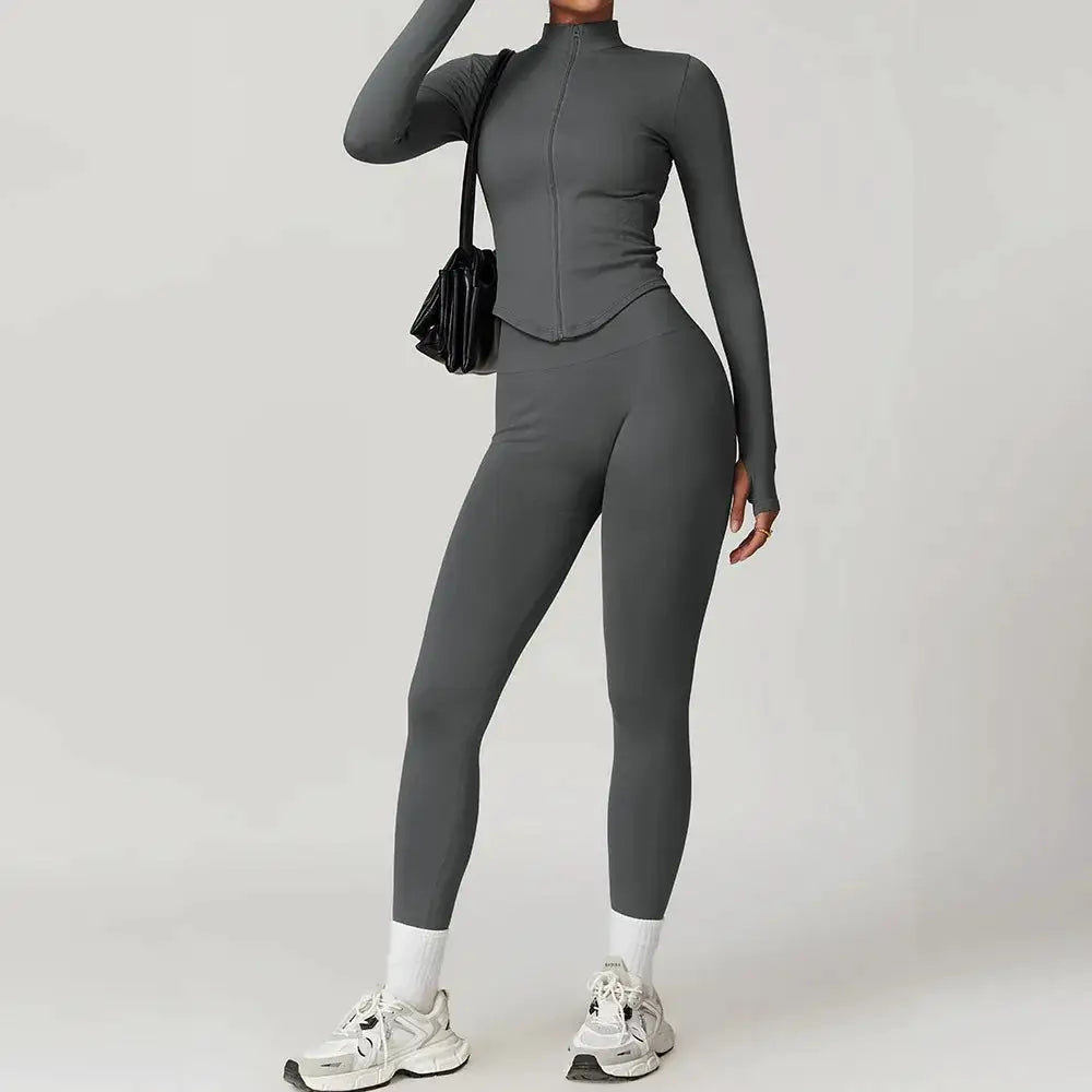 2/3/4PCS Yoga Set Gym Clothes Sportswear Seamless Yoga Suits For Women Fitness Long Sleeved Tracksuits Sports Bra Gym Leggings