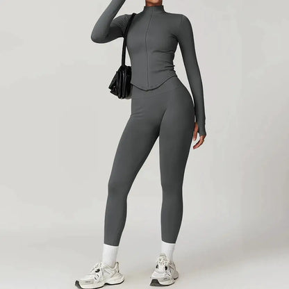 2/3/4PCS Yoga Set Gym Clothes Sportswear Seamless Yoga Suits For Women Fitness Long Sleeved Tracksuits Sports Bra Gym Leggings
