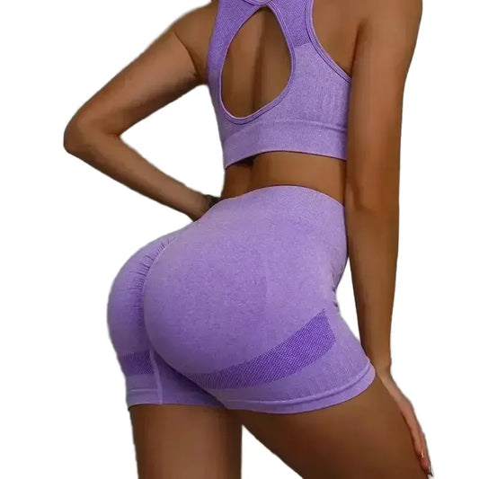 Women High Waisted Yoga Shorts Butt Lifting Tummy Control