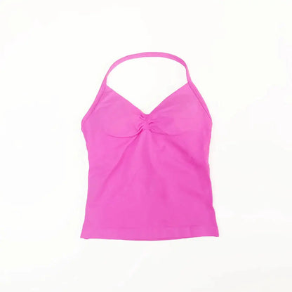 NCLAGEN Impact Longline Strappy Top Sports Yoga Vest Women's Fitness Tank Top Gym Beautiful Open Back Bra Running Workout Halter