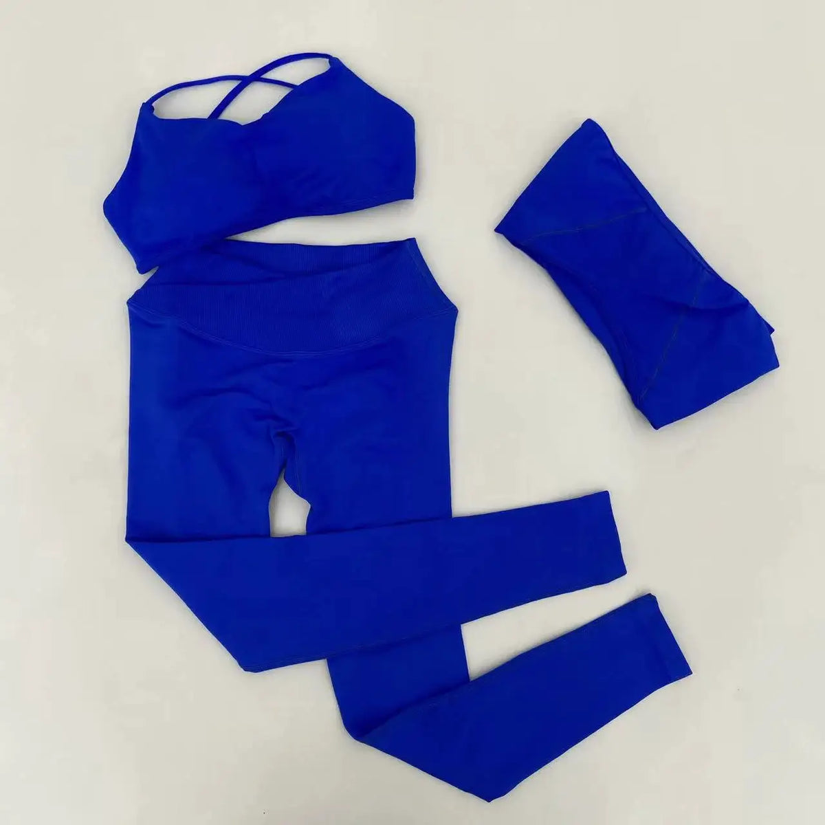 Yoga Vision Shrug 3 Pieces Top Leggings Gym Set Women's Seamless High Elastic Longline Vest Buttock lift Exercise Shorts Set