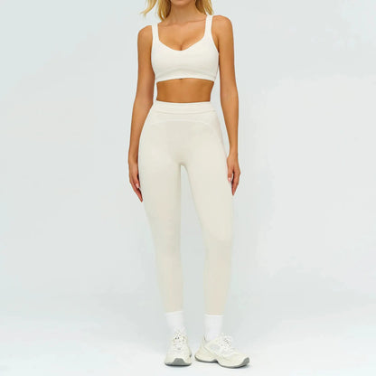 Fitness Suit 2PCS Yoga Set Women's Tracksuit Sports Outfits Gym Running Push Up Sportswear Legging Athletic Wear Workout Clothes