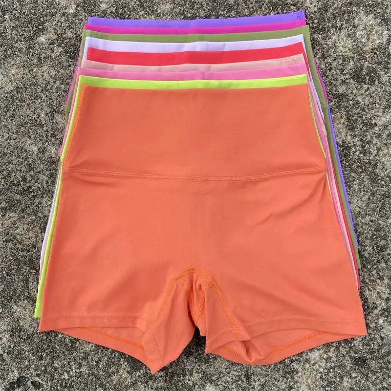 Sexy Solid Color Women Fitness Sport Short High Waist Athletic Yoga Short Leg Cycling Comprehensive Training Jogging Squat Proof
