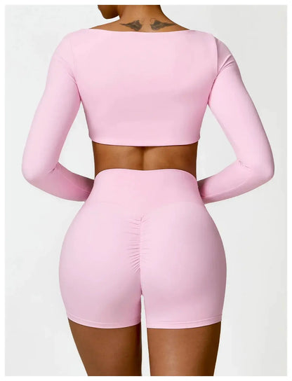 Women Yoga Sports Set Quick Dry 2 Piece Gym Outfit
