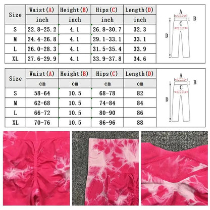 Yoga Leggings Sculpting Tummy Control Butt Lift Tie Dye Bleach