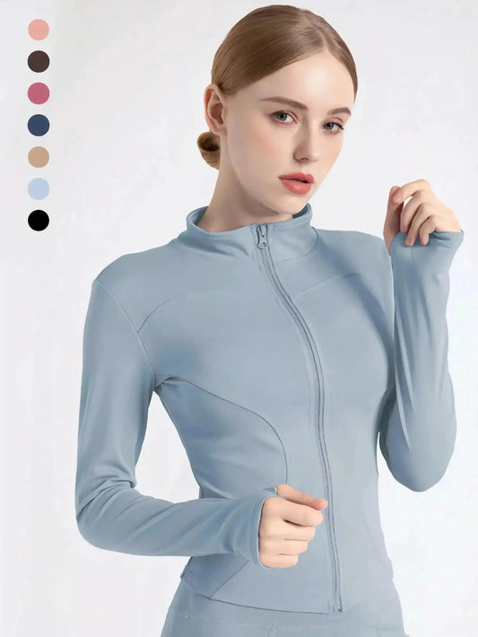 Waist Slimming Training Tops For Women Tight Zipper Shirts