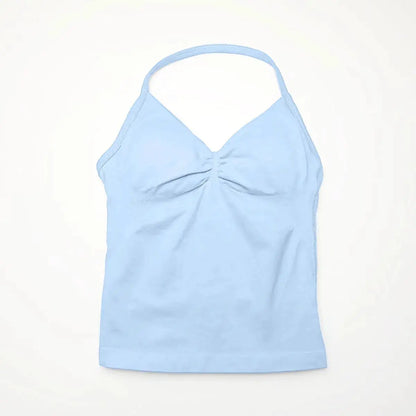 NCLAGEN Gym Longline Strappy Top Women Seamless Yoga Tank With Removable Pads V Neck Workout Clothes Sports Running Fitness Vest