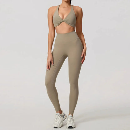 Summer 2PCS Yoga Suit Sports Set Women Quick-Dry Gym Set Women Tracksuit Running Workout Long Sleeve Sports Shirt Yoga Clothing
