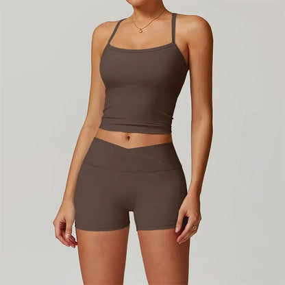 2 Piece Yoga Clothes Women's Tracksuit Athletic Wear Pilates Fitness Suit Gym Workout Sets Push Up Sports Bra Leggings Suit