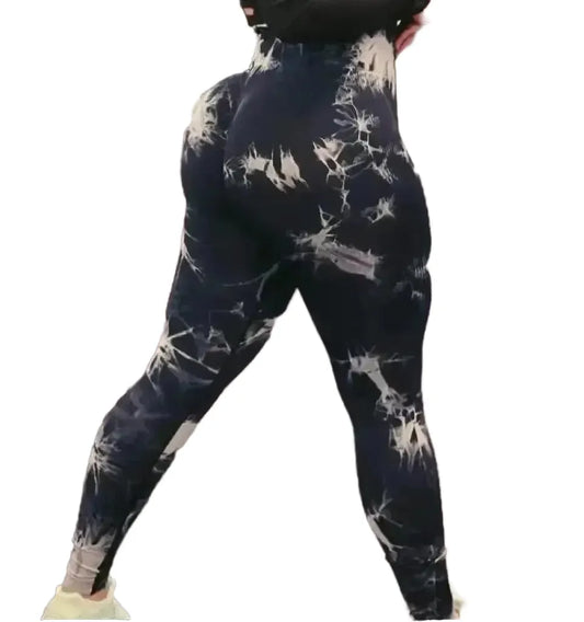 Tie-Dye Booty Lift Leggings High Waist Yoga Pants Fitness