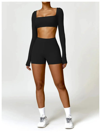 Women Yoga Sports Set Quick Dry 2 Piece Gym Outfit