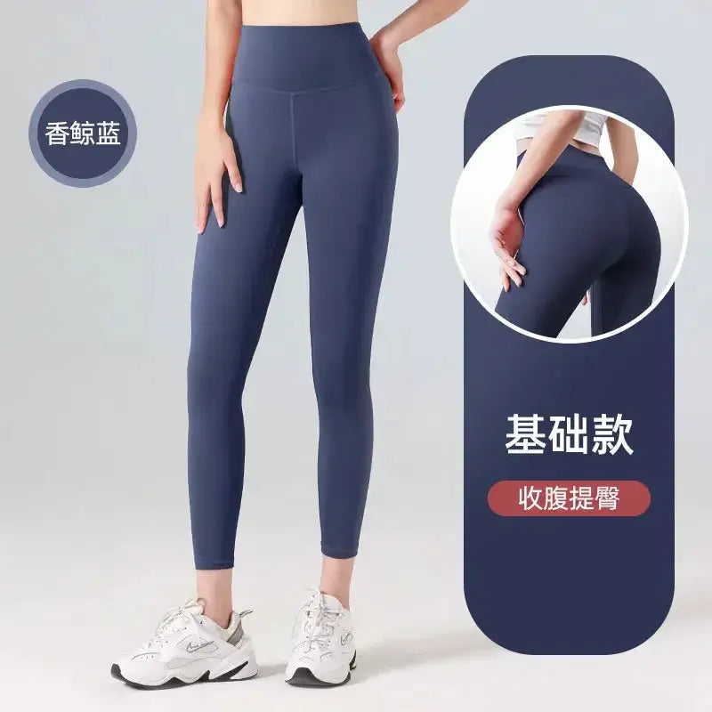 Ribbed Yoga Leggings Women Seamless Tummy Control High Waist