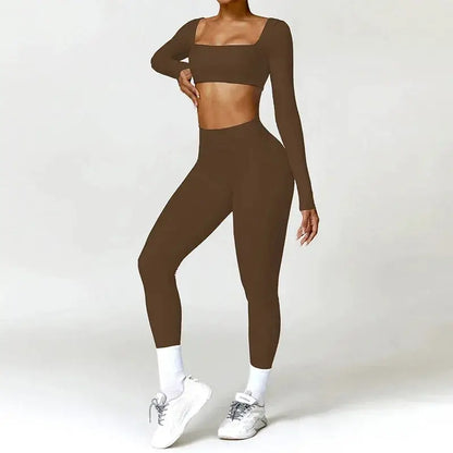 Women Yoga Sports Set Quick Dry 2 Piece Gym Outfit