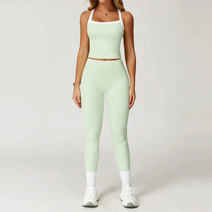 Women's Clothes 2 Pieces Workout Tracksuit Yoga Set Sportswear Gym Clothing High Waist Bell-bottoms Sexy Fitness Bta Sports Suit