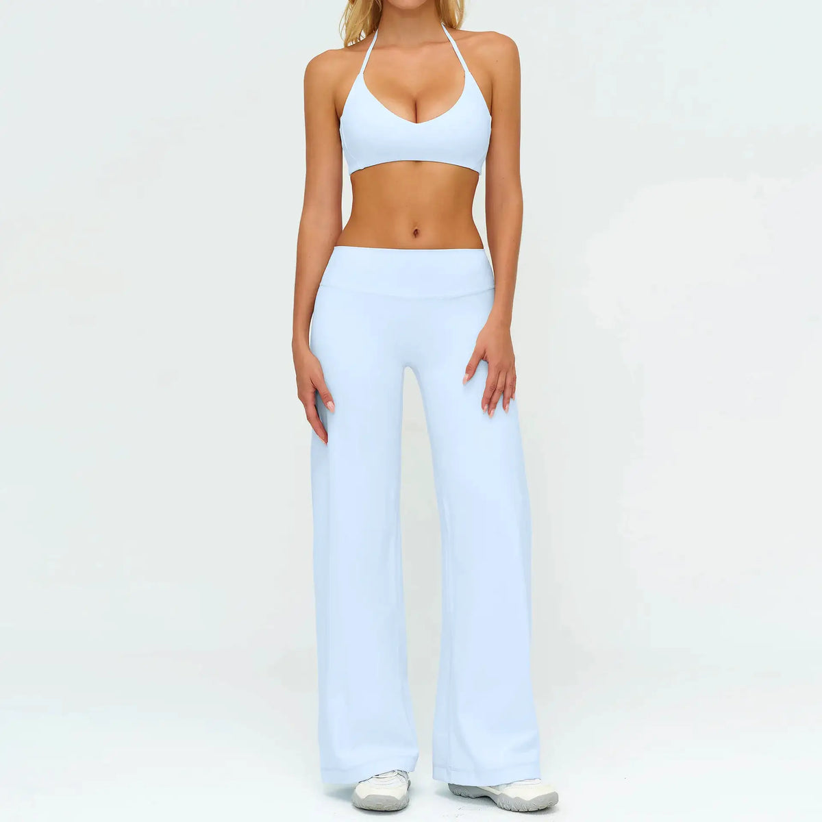 Women's Fitness Set Gym Tracksuit Breathable Sports Bra Flared Trousers Suit Workout Clothing Sportswear Female Athletic Wear